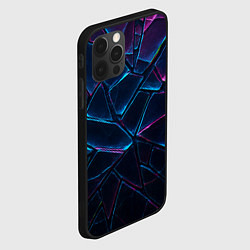Чехол для iPhone 12 Pro Max Неоновые линии и фигуры, цвет: 3D-черный — фото 2