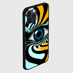 Чехол для iPhone 12 Pro Max Глаз - психоделика, цвет: 3D-черный — фото 2