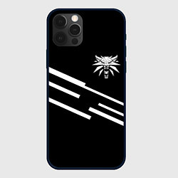 Чехол для iPhone 12 Pro Max Ведьмак лого геометрия, цвет: 3D-черный