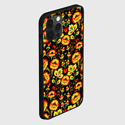Чехол для iPhone 12 Pro Max Русская узорная роспись, цвет: 3D-черный — фото 2