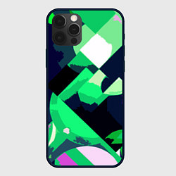 Чехол для iPhone 12 Pro Max Сине-зелёный геометричная абстракция, цвет: 3D-черный