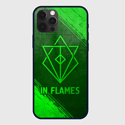Чехол для iPhone 12 Pro Max In Flames - green gradient, цвет: 3D-черный