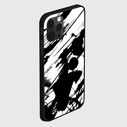 Чехол для iPhone 12 Pro Max Брызги и штрихи черной краски, цвет: 3D-черный — фото 2
