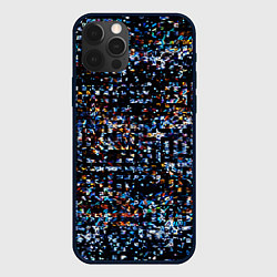 Чехол для iPhone 12 Pro Max Тёмный чёрно-синий мелкий квадрат, цвет: 3D-черный