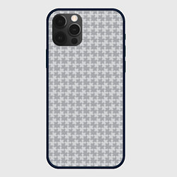 Чехол для iPhone 12 Pro Max Пазл серый паттерн, цвет: 3D-черный