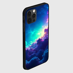 Чехол для iPhone 12 Pro Max Неоновые космические облака, цвет: 3D-черный — фото 2