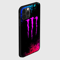 Чехол для iPhone 12 Pro Max Monster energy неоновые цвета, цвет: 3D-черный — фото 2