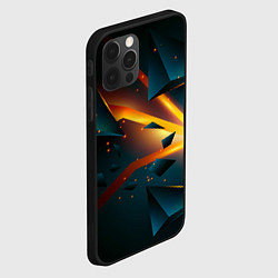Чехол для iPhone 12 Pro Max Космический неоновый разлом, цвет: 3D-черный — фото 2