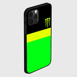 Чехол для iPhone 12 Pro Max Monster energy полосы, цвет: 3D-черный — фото 2