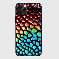 Чехол для iPhone 12 Pro Max Макро кожа дракона, цвет: 3D-черный