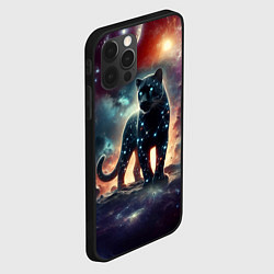 Чехол для iPhone 12 Pro Max Звёздная космическая пантера - неоновое свечение, цвет: 3D-черный — фото 2