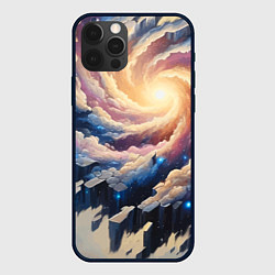 Чехол для iPhone 12 Pro Max Космическая галактика - нейроарт фантазия, цвет: 3D-черный