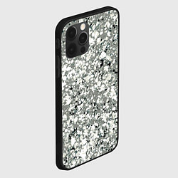 Чехол для iPhone 12 Pro Max Серый абстрактный с белыми кляксами, цвет: 3D-черный — фото 2