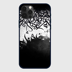 Чехол для iPhone 12 Pro Max Гранж каллиграфия, цвет: 3D-черный