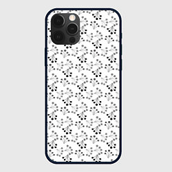 Чехол для iPhone 12 Pro Max Черно белый ягодный узор ретро, цвет: 3D-черный
