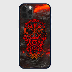 Чехол для iPhone 12 Pro Max Компас воина в кельтском орнаменте, цвет: 3D-черный