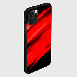 Чехол для iPhone 12 Pro Max Красные мазги краски на черном, цвет: 3D-черный — фото 2