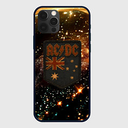 Чехол для iPhone 12 Pro Max ACDC в стиле нашивки, цвет: 3D-черный