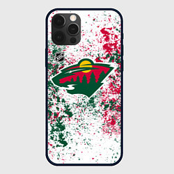 Чехол для iPhone 12 Pro Max Minnesota Wild NHL white, цвет: 3D-черный