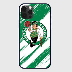 Чехол для iPhone 12 Pro Max Boston Celtics white and green, цвет: 3D-черный