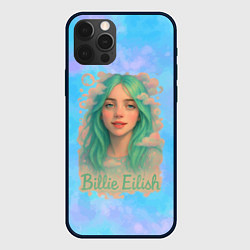 Чехол для iPhone 12 Pro Max Билли Айлиш с зелеными волосами, цвет: 3D-черный