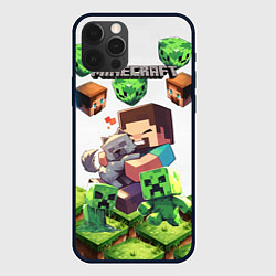 Чехол для iPhone 12 Pro Max World of minecraft, цвет: 3D-черный