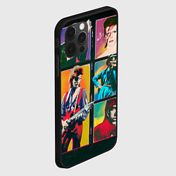 Чехол для iPhone 12 Pro Max David Bowie vintage collage, цвет: 3D-черный — фото 2