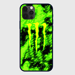 Чехол для iPhone 12 Pro Max Monster energy кислотное лого, цвет: 3D-черный