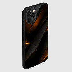 Чехол для iPhone 12 Pro Max Черная текстура с углами, цвет: 3D-черный — фото 2
