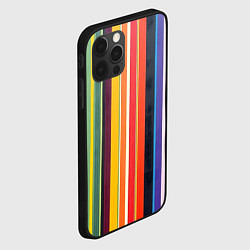 Чехол для iPhone 12 Pro Max Разноцветная полоска, цвет: 3D-черный — фото 2