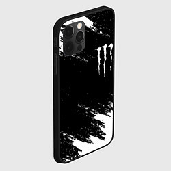 Чехол для iPhone 12 Pro Max Monster energy краски штрихи белые, цвет: 3D-черный — фото 2