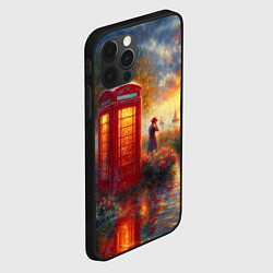 Чехол для iPhone 12 Pro Max Пейзаж с красной телефонной будкой, цвет: 3D-черный — фото 2