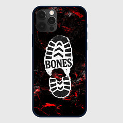 Чехол для iPhone 12 Pro Max Bones лого в стиле следа ботинка, цвет: 3D-черный