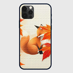 Чехол для iPhone 12 Pro Max Лиса под осенними листьями, цвет: 3D-черный