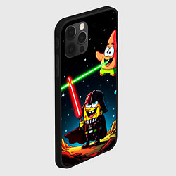 Чехол для iPhone 12 Pro Max Спанч Боб и Патрик в космосе, цвет: 3D-черный — фото 2