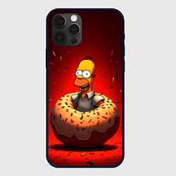Чехол для iPhone 12 Pro Max Гомер в пончике, цвет: 3D-черный