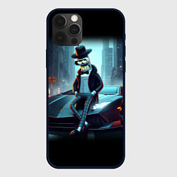 Чехол для iPhone 12 Pro Max Бендер счастливый владелец Ламборджини, цвет: 3D-черный
