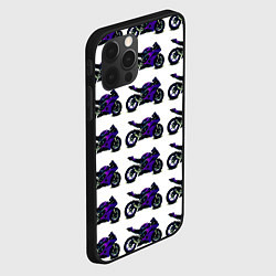 Чехол для iPhone 12 Pro Max Motorcycle purple gloss, цвет: 3D-черный — фото 2