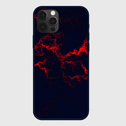 Чехол для iPhone 12 Pro Max Lightning red glow, цвет: 3D-черный