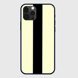 Чехол для iPhone 12 Pro Max Color black beige line, цвет: 3D-черный