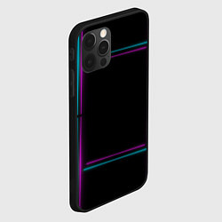 Чехол для iPhone 12 Pro Max Neon pink light blue, цвет: 3D-черный — фото 2
