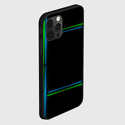 Чехол для iPhone 12 Pro Max Neon green light blue, цвет: 3D-черный — фото 2