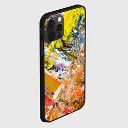 Чехол для iPhone 12 Pro Max Живая Абстракция: Поток Цветов и Форм в Постоянном, цвет: 3D-черный — фото 2