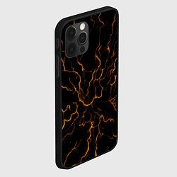 Чехол для iPhone 12 Pro Max Разряды электричества текстура, цвет: 3D-черный — фото 2