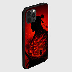 Чехол для iPhone 12 Pro Max Ghost of Tsushima - двойная экспозиция самурая, цвет: 3D-черный — фото 2