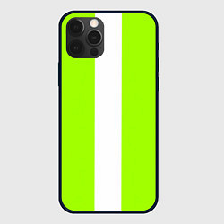 Чехол iPhone 12 Pro Max Color light green white stripes