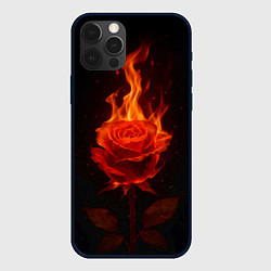 Чехол для iPhone 12 Pro Max Flaming rose, цвет: 3D-черный