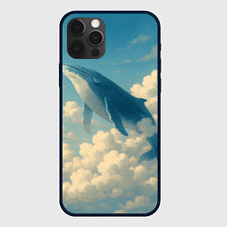 Чехол для iPhone 12 Pro Max Кит в облаках, цвет: 3D-черный