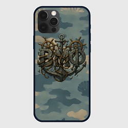 Чехол для iPhone 12 Pro Max ВМФ и большой якорь, цвет: 3D-черный