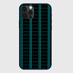 Чехол для iPhone 12 Pro Max Color blue dark stripe, цвет: 3D-черный